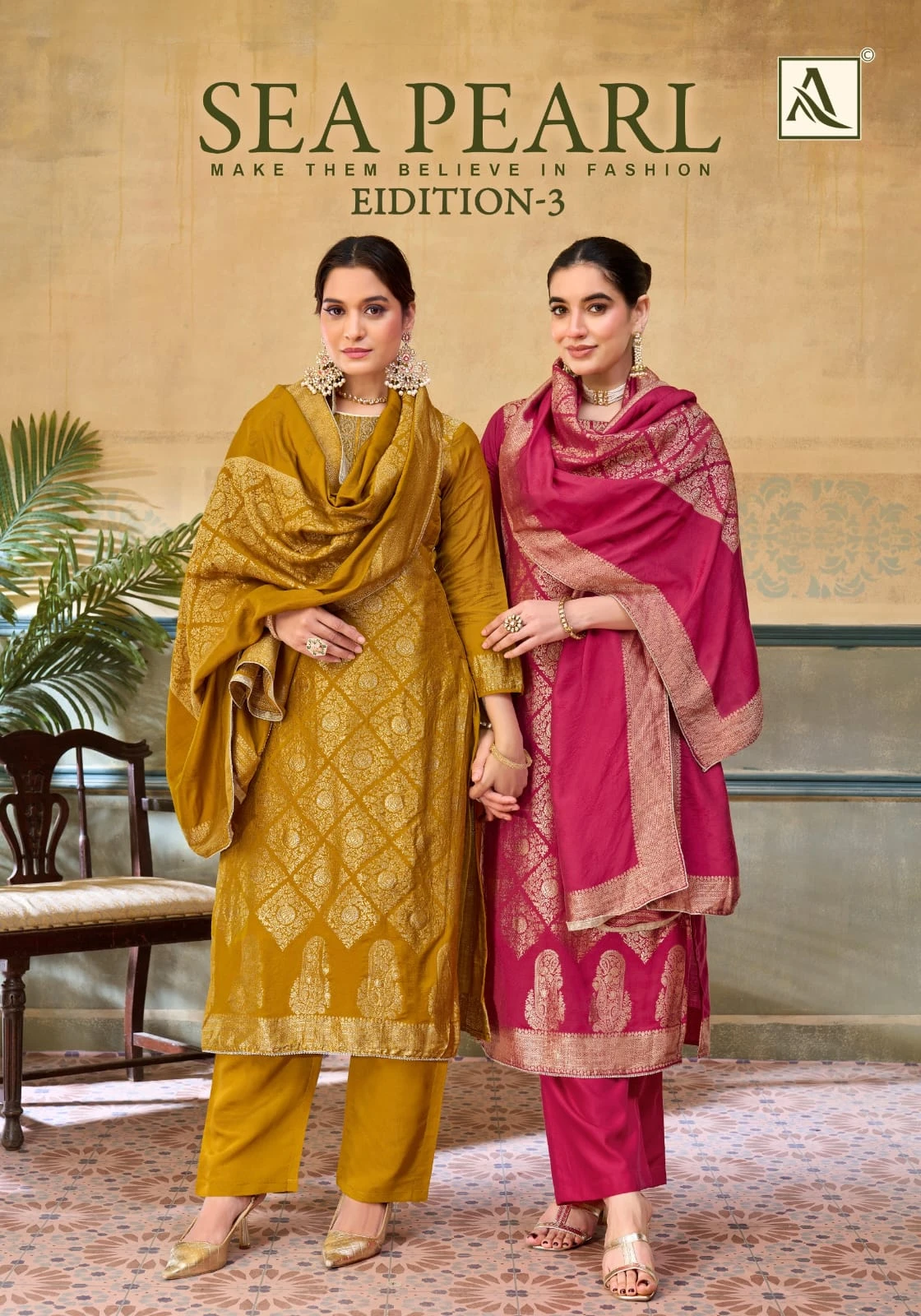 Alok Suit Sea Pearl — Semi Stitched Suits, Alok Suit wholesale from Surat — view 1