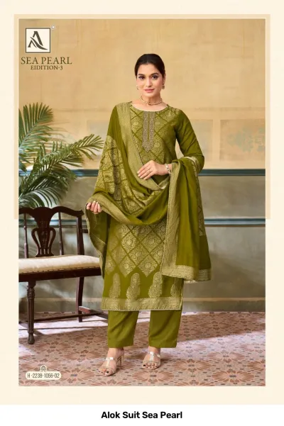 Alok Suit Sea Pearl — Semi Stitched Suits, Alok Suit wholesale from Surat — view 2
