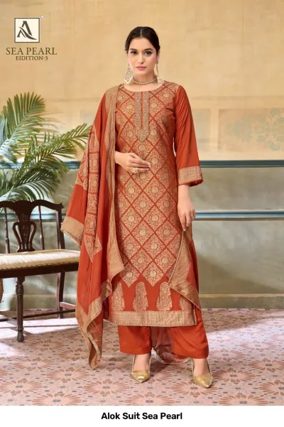Alok Suit Sea Pearl — Semi Stitched Suits, Alok Suit wholesale from Surat — view 5