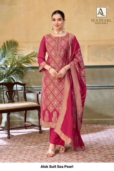 Alok Suit Sea Pearl — Semi Stitched Suits, Alok Suit wholesale from Surat — view 6