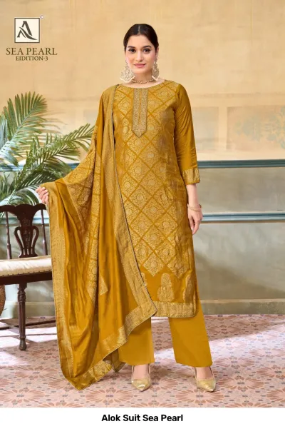 Alok Suit Sea Pearl — Semi Stitched Suits, Alok Suit wholesale from Surat — view 7