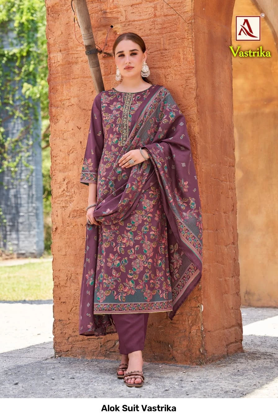 Alok Suit Vastrika — Semi Stitched Suits, Alok Suit wholesale from Surat — view 2