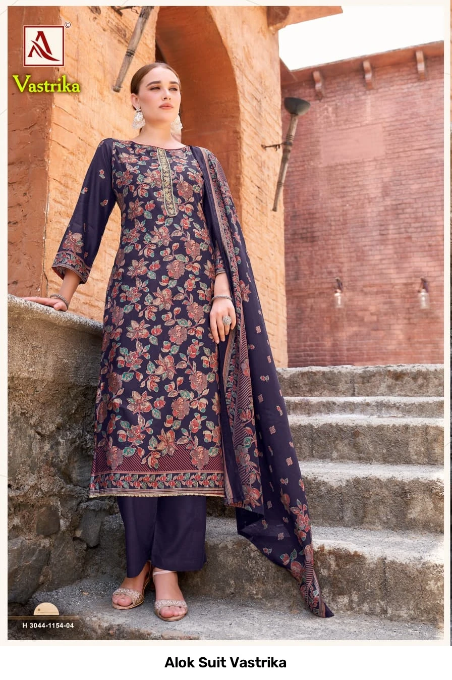 Alok Suit Vastrika — Semi Stitched Suits, Alok Suit wholesale from Surat — view 3