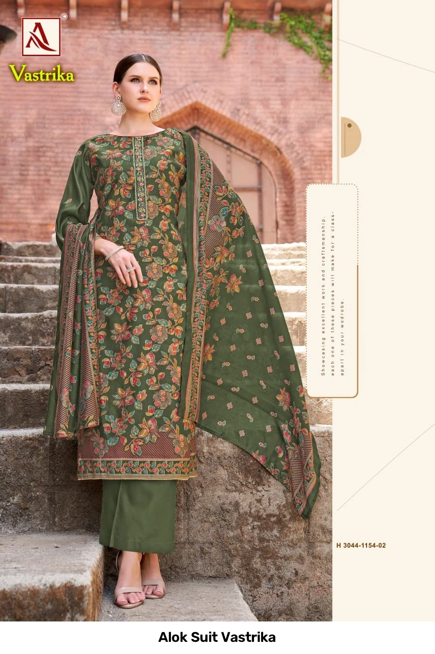 Alok Suit Vastrika — Semi Stitched Suits, Alok Suit wholesale from Surat — view 4