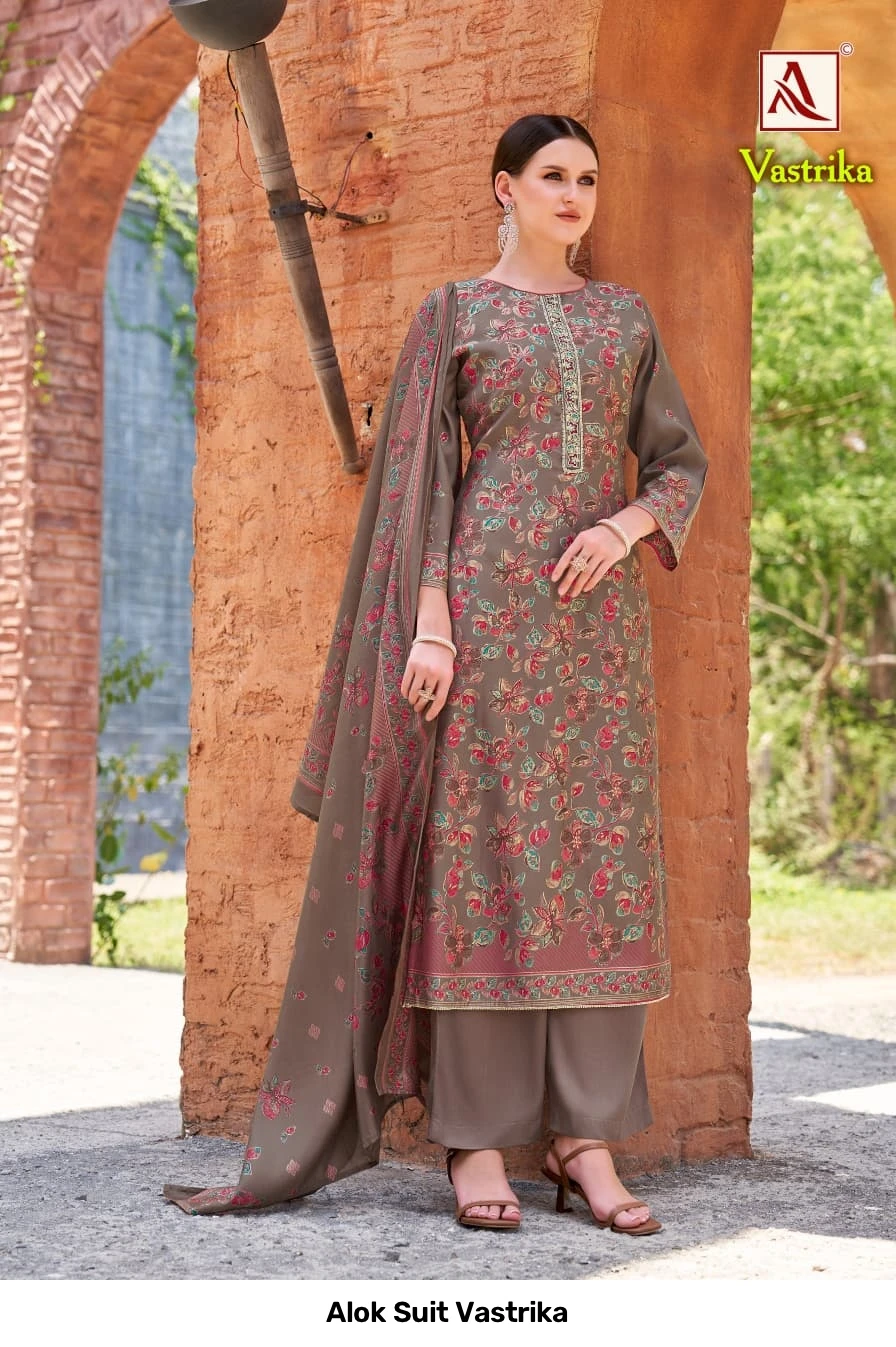 Alok Suit Vastrika — Semi Stitched Suits, Alok Suit wholesale from Surat — view 5
