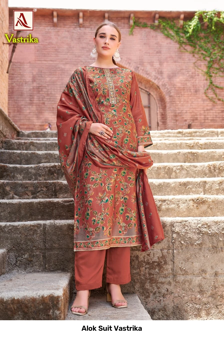 Alok Suit Vastrika — Semi Stitched Suits, Alok Suit wholesale from Surat — view 6
