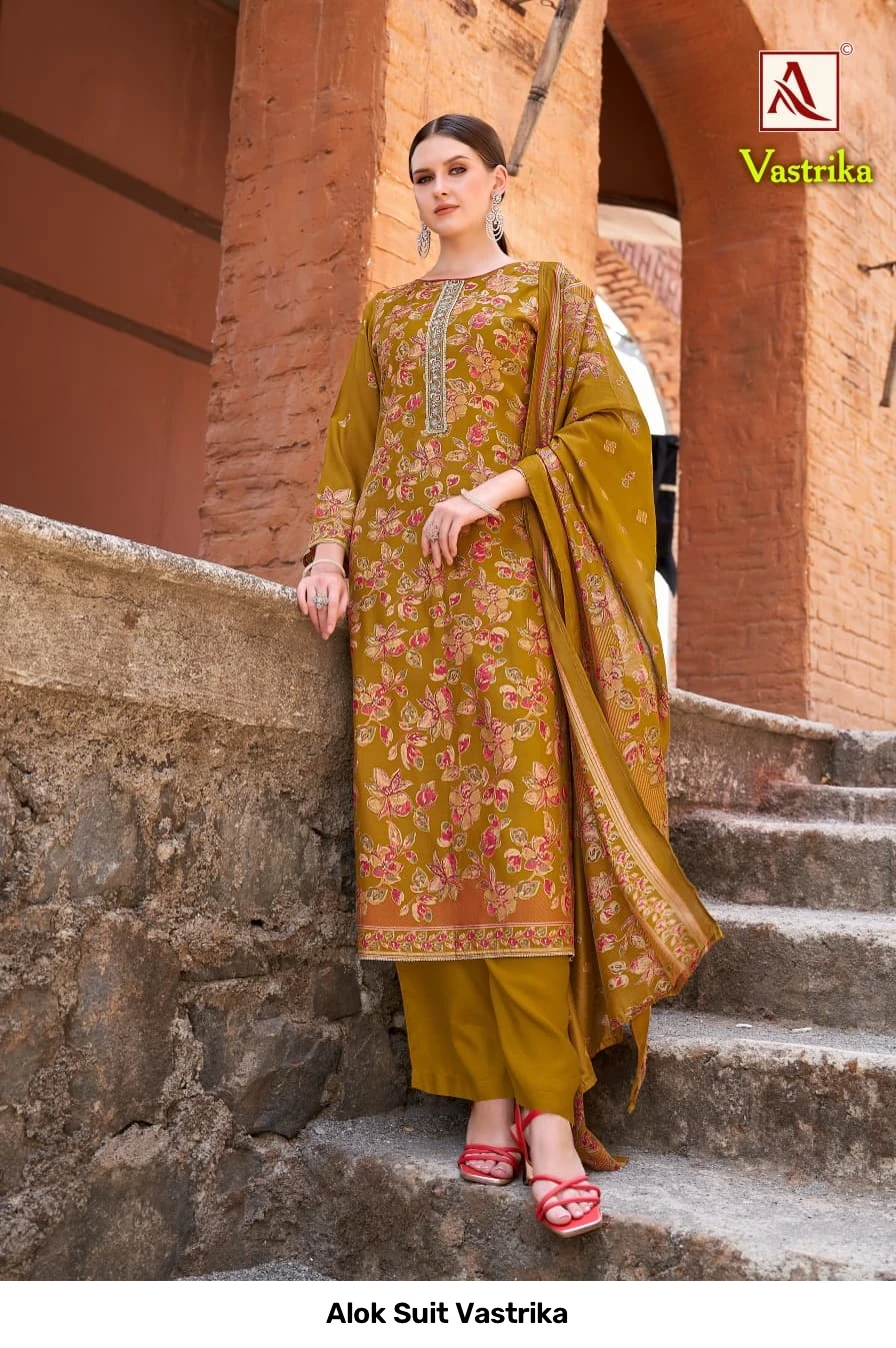 Alok Suit Vastrika — Semi Stitched Suits, Alok Suit wholesale from Surat — view 7