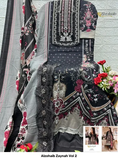 Alzohaib Zaynah Vol 2 — Pure Cotton Patch Work, Pakistani Suits, Alzohaib wholesale from Surat — view 2