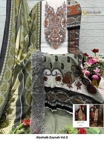 Alzohaib Zaynah Vol 2 — Pure Cotton Patch Work, Pakistani Suits, Alzohaib wholesale from Surat — view 3