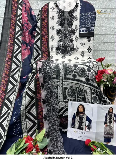 Alzohaib Zaynah Vol 2 — Pure Cotton Patch Work, Pakistani Suits, Alzohaib wholesale from Surat — view 4