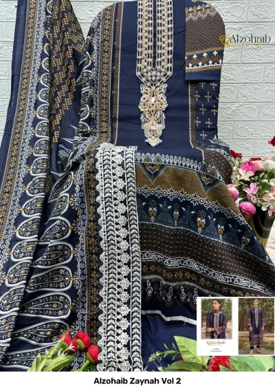 Alzohaib Zaynah Vol 2 — Pure Cotton Patch Work, Pakistani Suits, Alzohaib wholesale from Surat — view 5