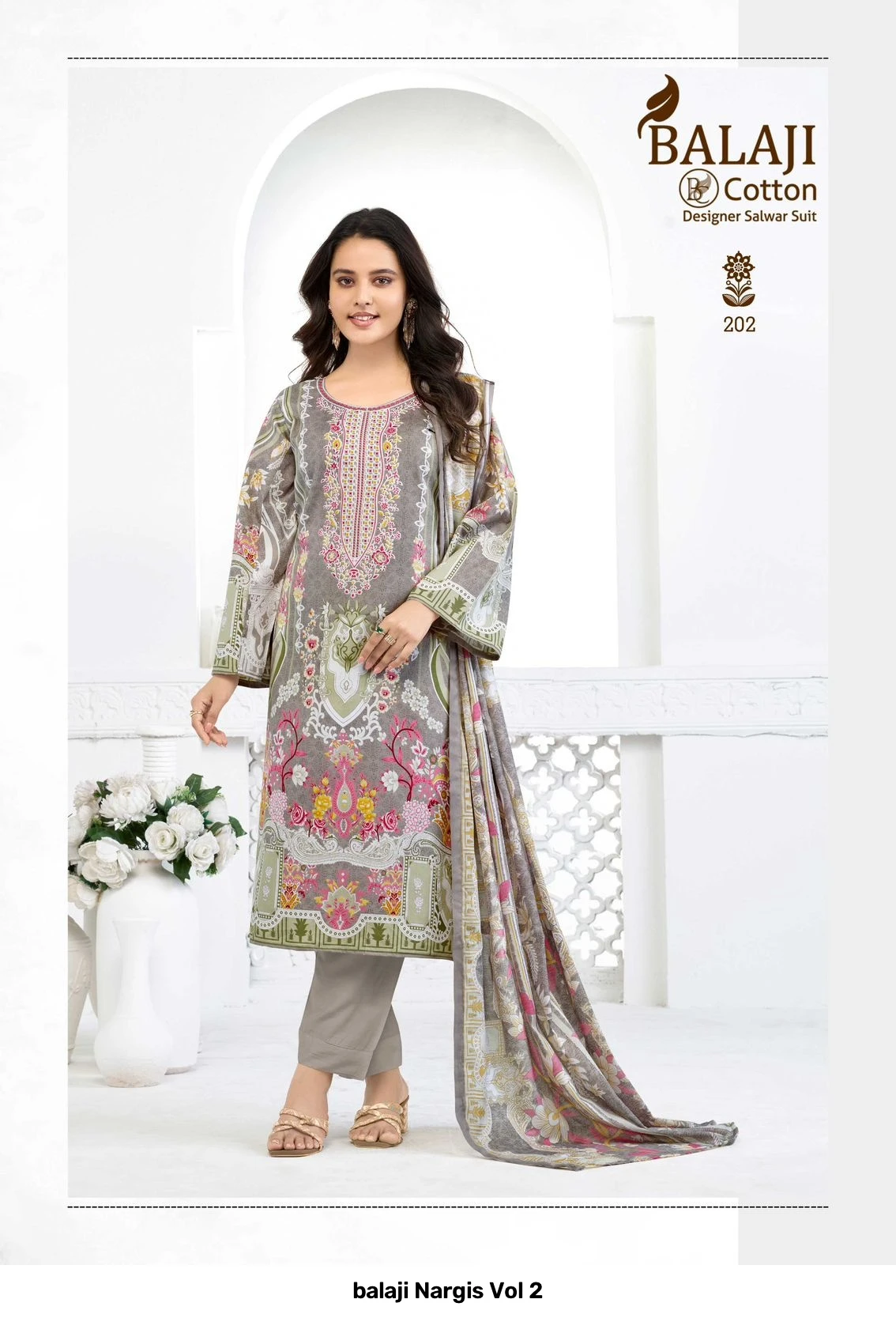 balaji Nargis Vol 2 — Pure Cotton With Digital Style Print, Stitched Suits, Balaji Cotton wholesale from Surat — view 3