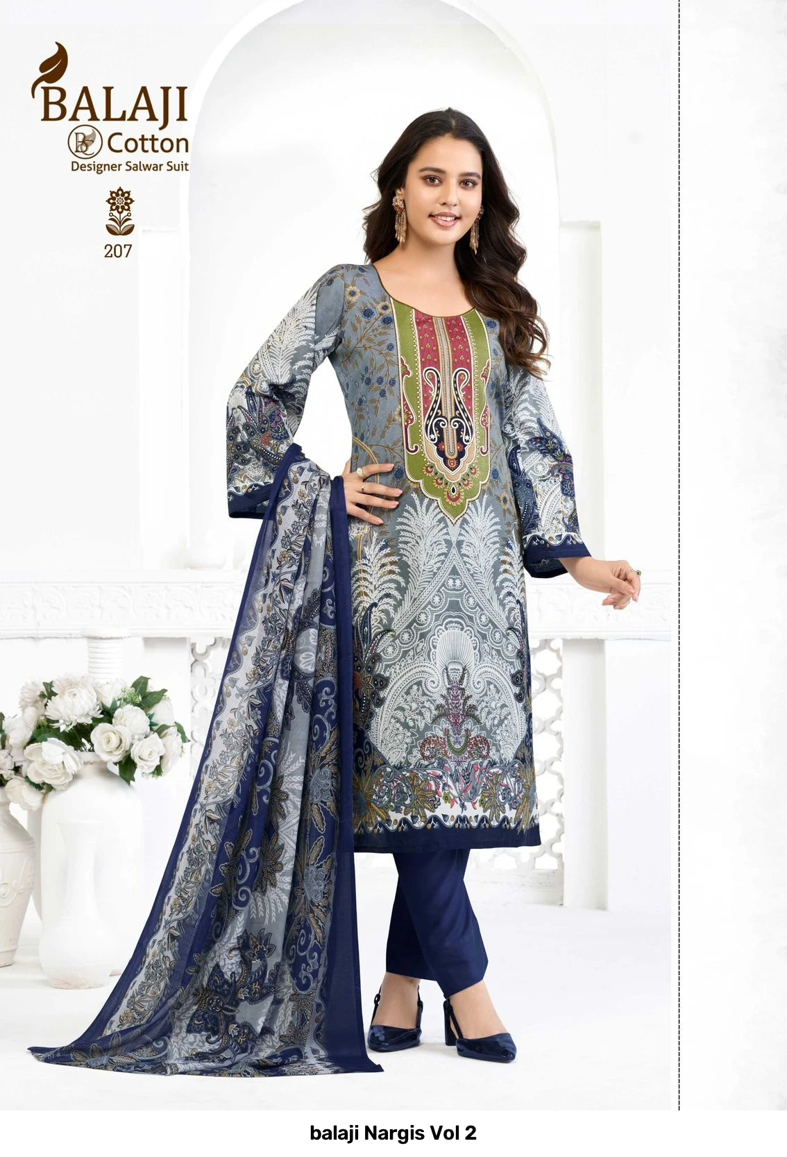balaji Nargis Vol 2 — Pure Cotton With Digital Style Print, Stitched Suits, Balaji Cotton wholesale from Surat — view 8