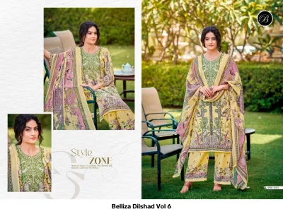 Belliza Dilshad Vol 6 — Semi Stitched Suits, Belliza Designer Studio wholesale from Surat — view 2