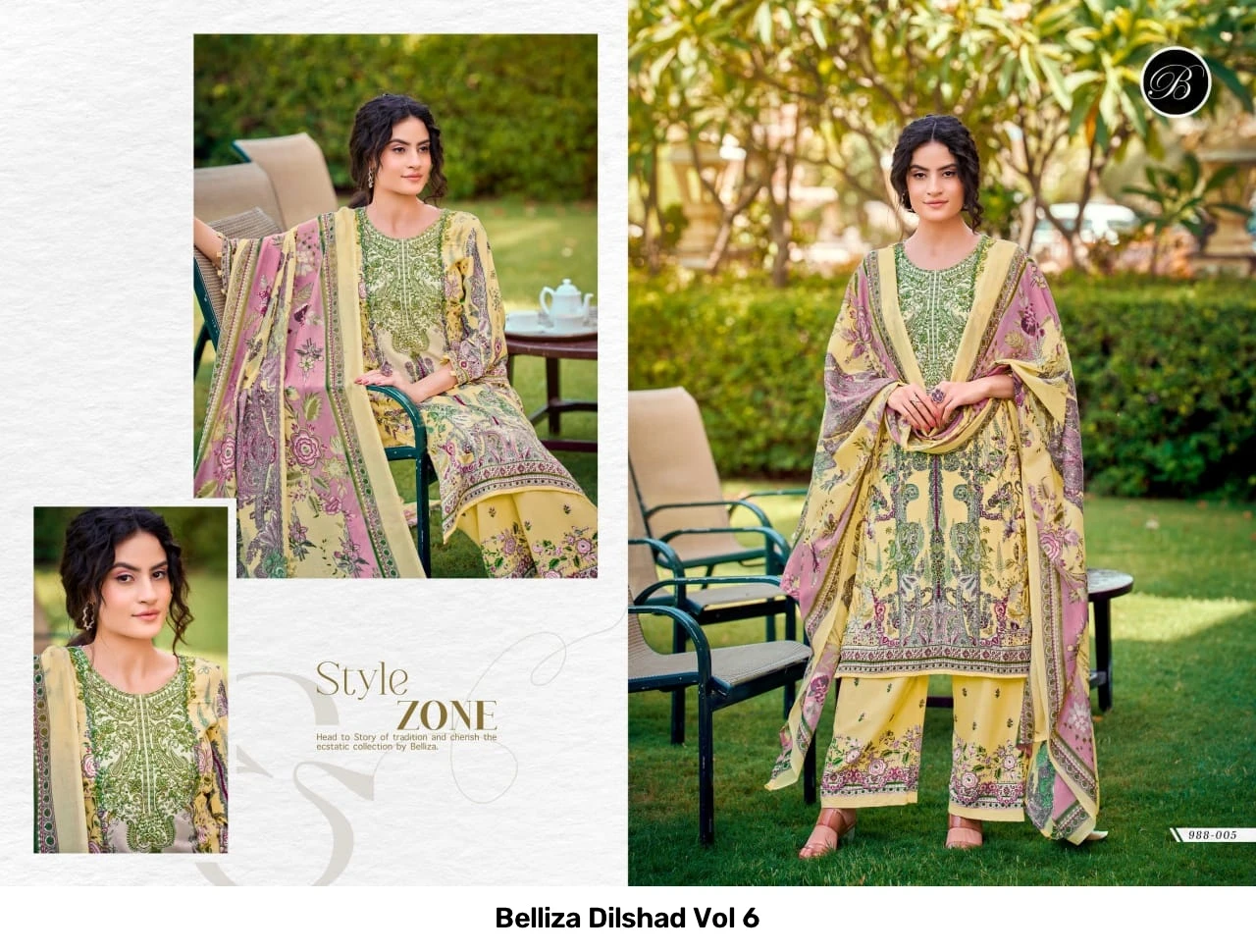 Belliza Dilshad Vol 6 — Semi Stitched Suits, Belliza Designer Studio wholesale from Surat - Gallery Image 2
