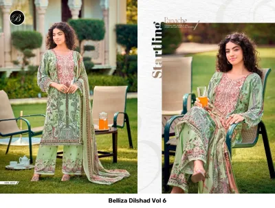 Belliza Dilshad Vol 6 — Semi Stitched Suits, Belliza Designer Studio wholesale from Surat — view 7