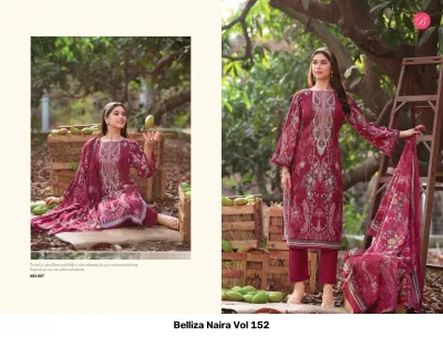 Belliza Naira Vol 152 — Semi Stitched Suits, Belliza Designer Studio wholesale from Surat — view 3