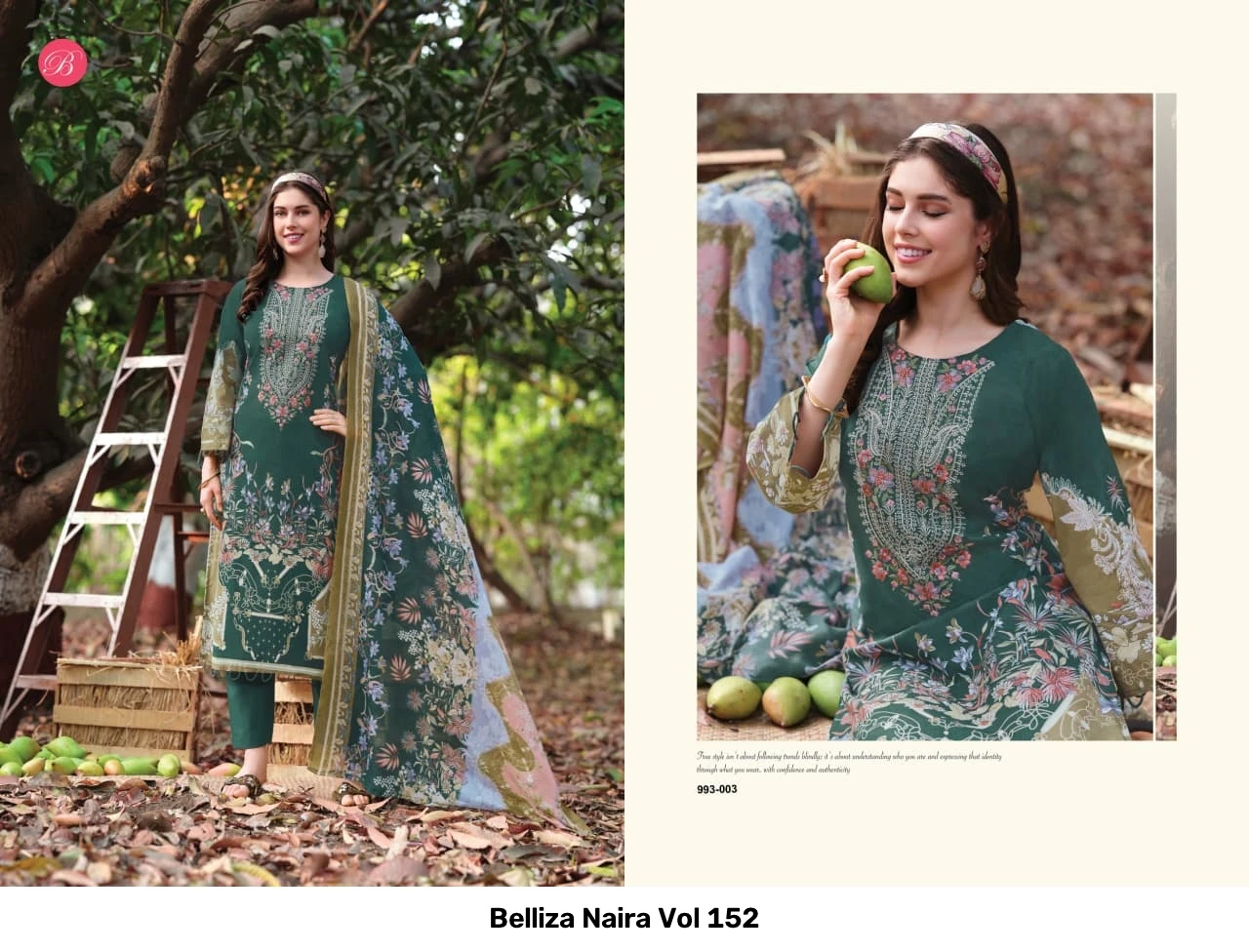 Belliza Naira Vol 152 — Semi Stitched Suits, Belliza Designer Studio wholesale from Surat - Gallery Image 9