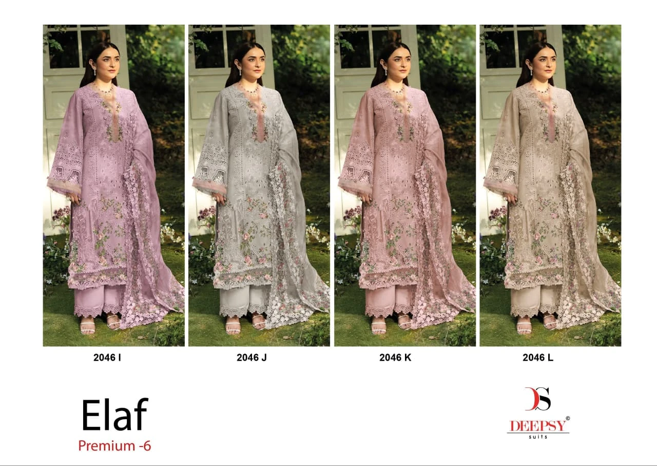 Deepsy Elaf Premium Luxury Lawn Design NO 2046 IJKL 6