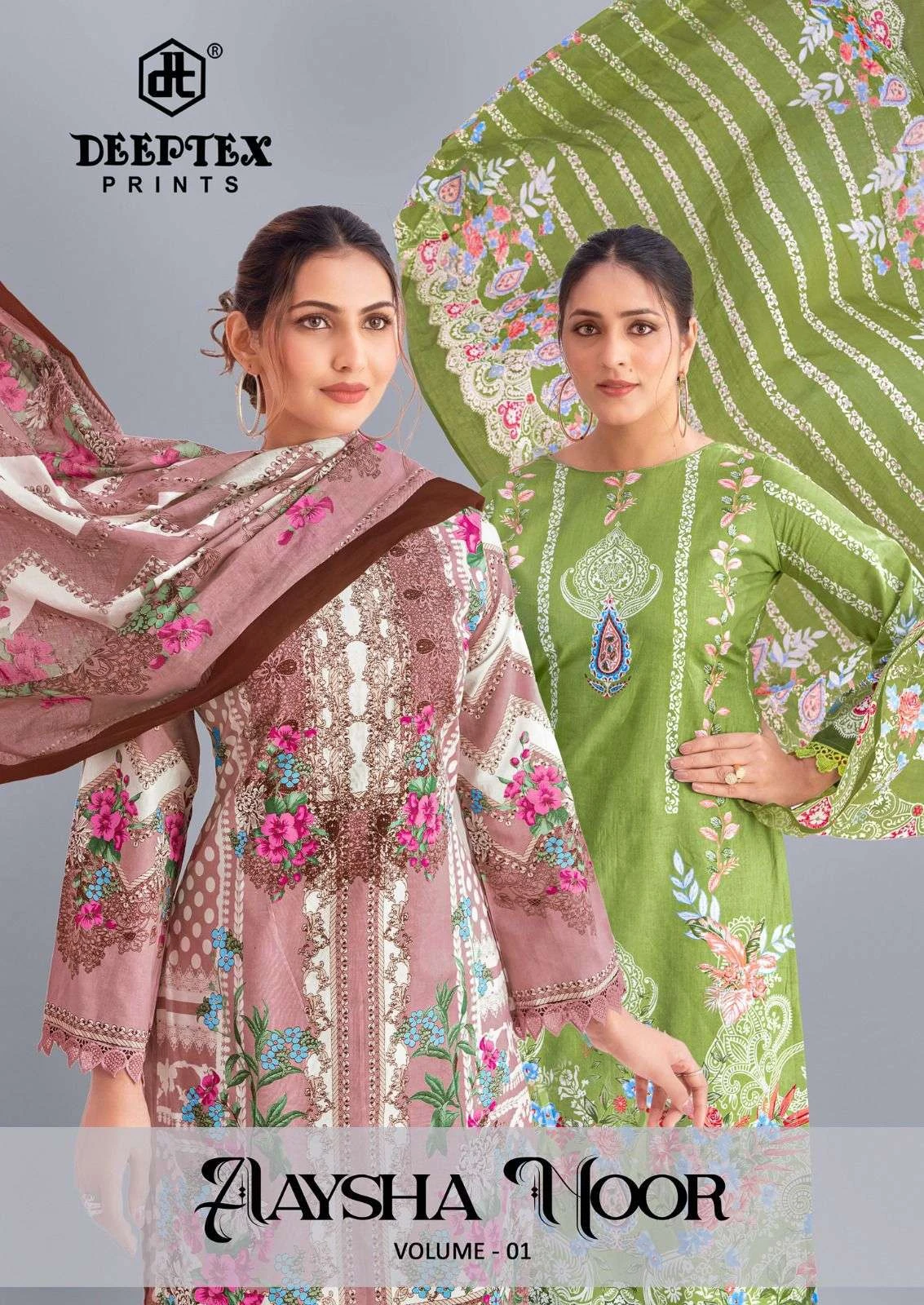 Deeptex Prints Aaysha Noor Vol 1 — Unstitched Dress Materials, Deeptex Prints wholesale from Surat — view 1