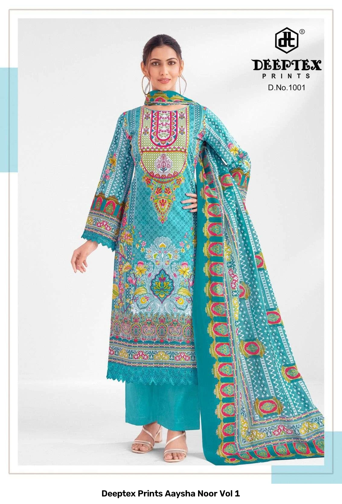 Deeptex Prints Aaysha Noor Vol 1 — Unstitched Dress Materials, Deeptex Prints wholesale from Surat — view 2