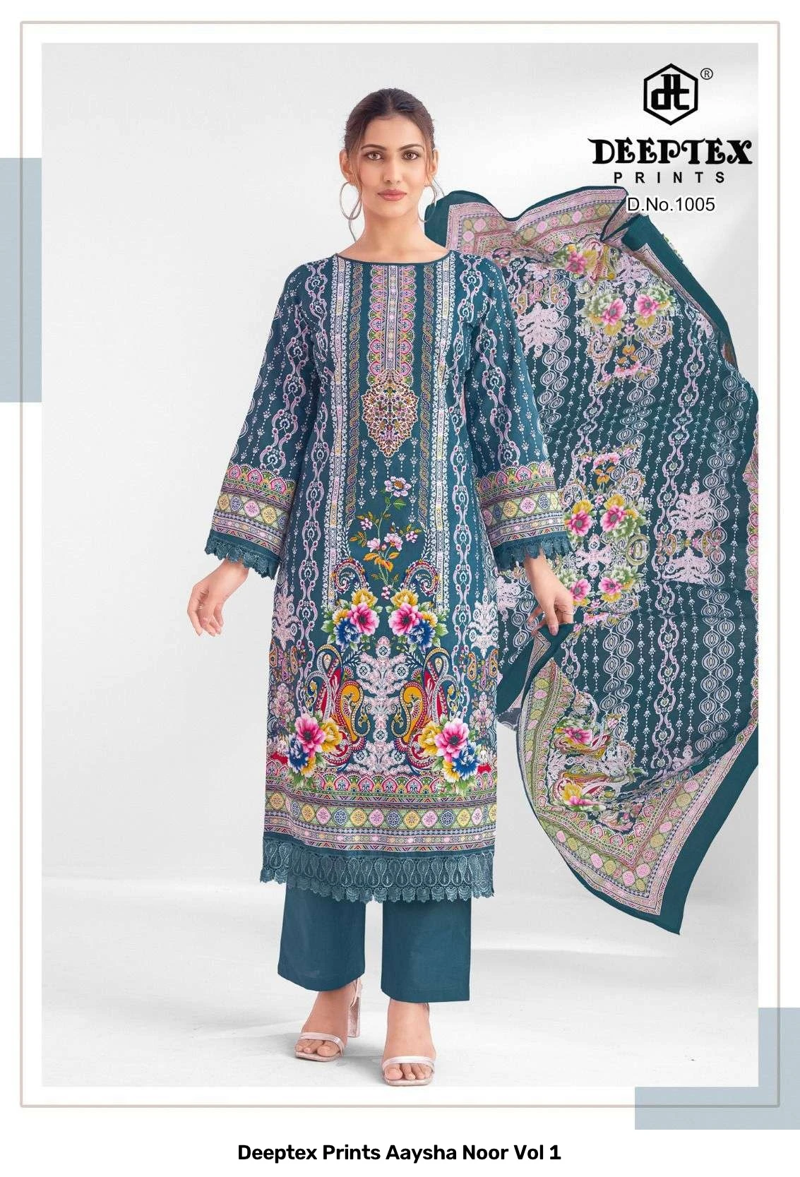 Deeptex Prints Aaysha Noor Vol 1 — Unstitched Dress Materials, Deeptex Prints wholesale from Surat — view 5
