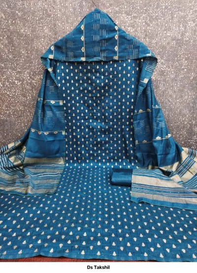 Ds Takshil — Chanderi Zakard Crosset Squance Work, Non Catalog Dress Materials, Designer Suits wholesale from Surat — view 4