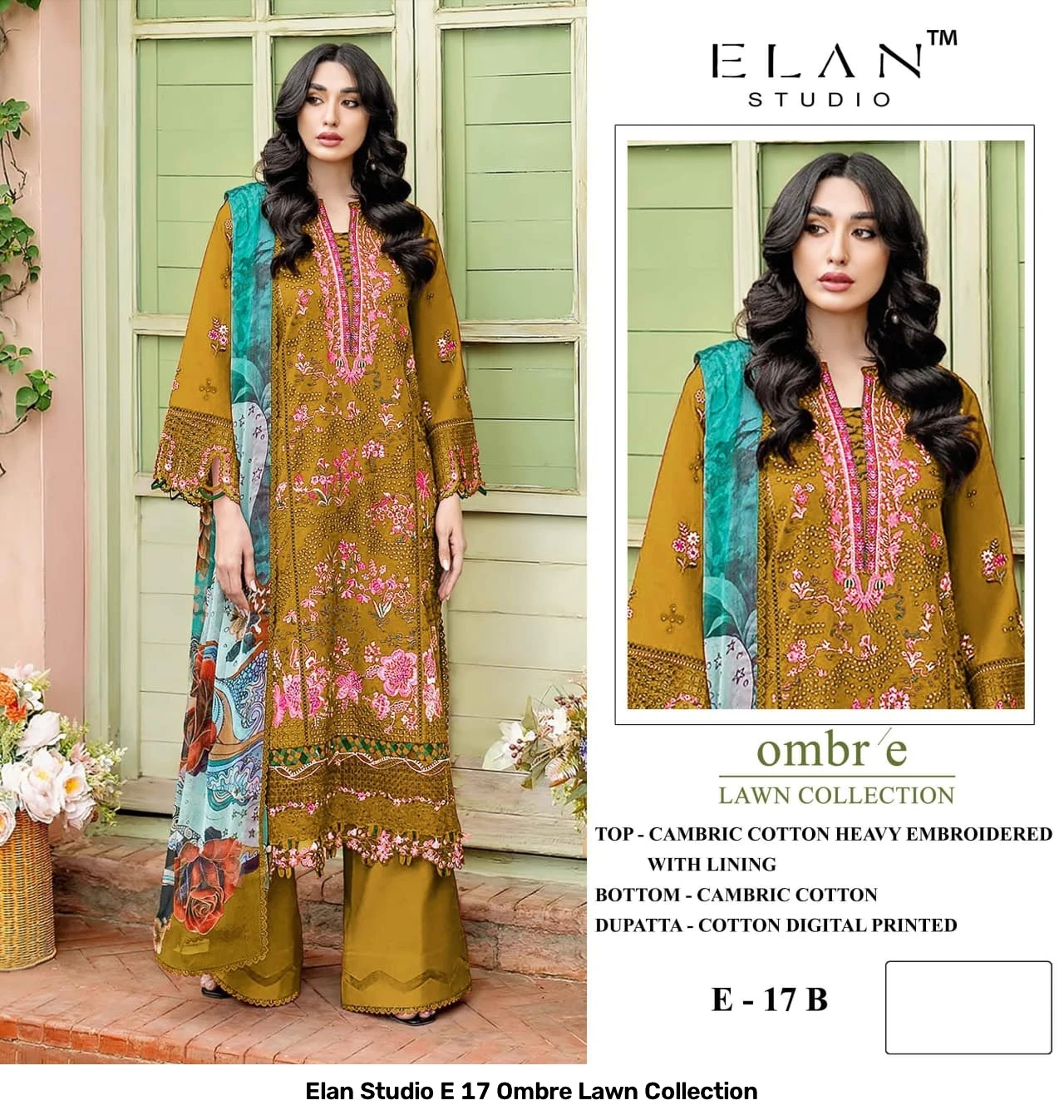 Elan Studio E 17 Ombre Lawn Collection 2