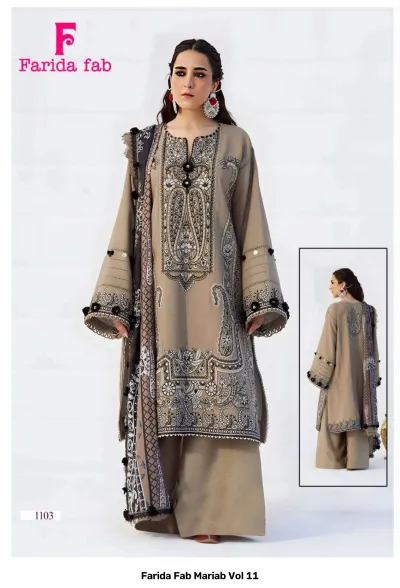 Farida Fab Mariab Vol 11 — Karachi Pattern Dress, Farida wholesale from Surat — view 3