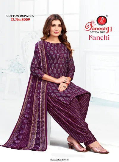 Ganeshji Panchi Vol 8 — Heavy Indo Cotton Printed, Karachi Pattern Dress, Ganeshji wholesale from Surat — view 10