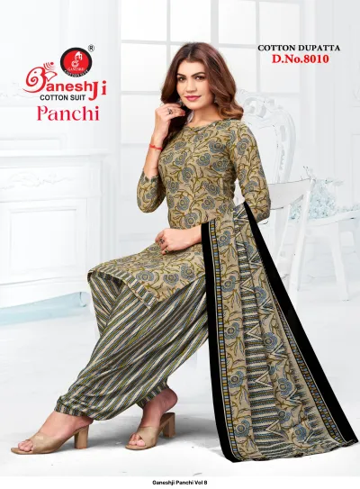 Ganeshji Panchi Vol 8 — Heavy Indo Cotton Printed, Karachi Pattern Dress, Ganeshji wholesale from Surat — view 11