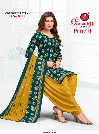 Ganeshji Panchi Vol 8 — Heavy Indo Cotton Printed, Karachi Pattern Dress, Ganeshji wholesale from Surat — view 2
