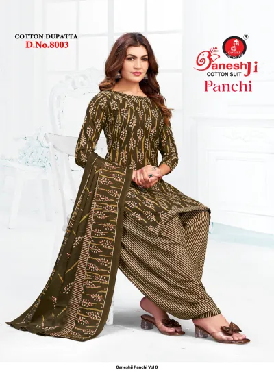 Ganeshji Panchi Vol 8 — Heavy Indo Cotton Printed, Karachi Pattern Dress, Ganeshji wholesale from Surat — view 4