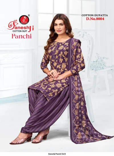 Ganeshji Panchi Vol 8 — Heavy Indo Cotton Printed, Karachi Pattern Dress, Ganeshji wholesale from Surat — view 5