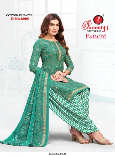 Ganeshji Panchi Vol 8 — Heavy Indo Cotton Printed, Karachi Pattern Dress, Ganeshji wholesale from Surat — view 6