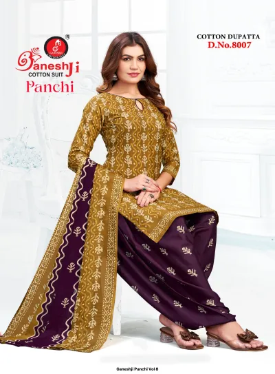 Ganeshji Panchi Vol 8 — Heavy Indo Cotton Printed, Karachi Pattern Dress, Ganeshji wholesale from Surat — view 8