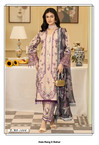 Hala Rang E Bahar — Karachi Pattern Dress, Hala wholesale from Surat — view 6