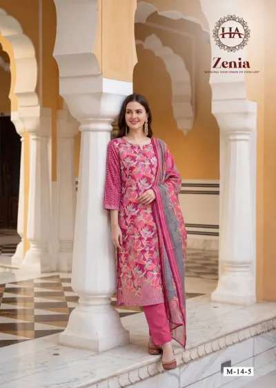 Harshit Zenia — Pure Zam Discharge Designer Print, Unstitched Dress Materials, Harshit Fashion Hub wholesale from Surat — view 1