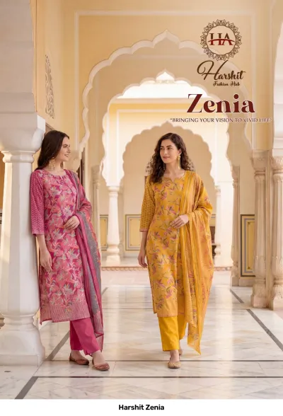 Harshit Zenia — Pure Zam Discharge Designer Print, Unstitched Dress Materials, Harshit Fashion Hub wholesale from Surat — view 2