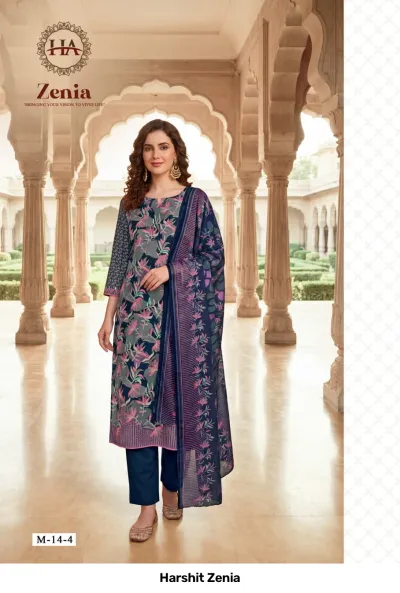 Harshit Zenia — Pure Zam Discharge Designer Print, Unstitched Dress Materials, Harshit Fashion Hub wholesale from Surat — view 3