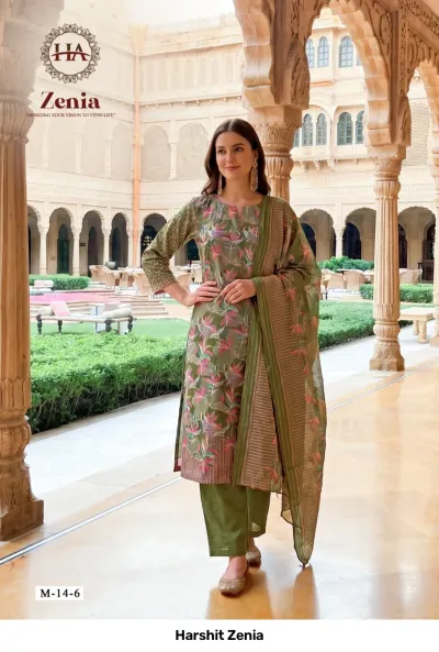 Harshit Zenia — Pure Zam Discharge Designer Print, Unstitched Dress Materials, Harshit Fashion Hub wholesale from Surat — view 4