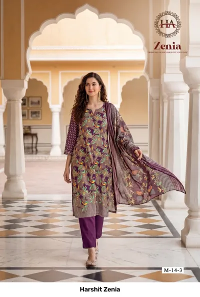 Harshit Zenia — Pure Zam Discharge Designer Print, Unstitched Dress Materials, Harshit Fashion Hub wholesale from Surat — view 6