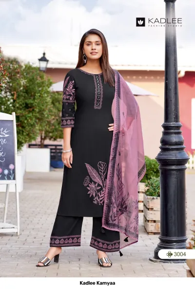 Kadlee Kamyaa — Rayon Print, Stitched Suits, Kadlee wholesale from Surat — view 3