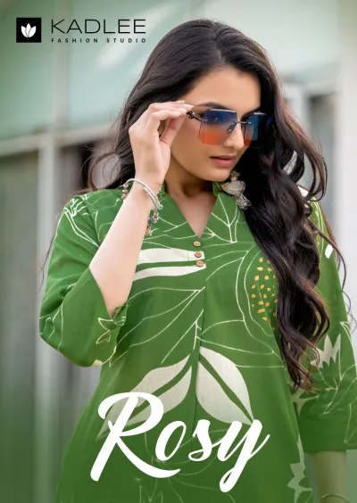 Kadlee Rosy — Rayon Flex Print, Kurti Pant Sets, Kadlee wholesale from Surat — view 1