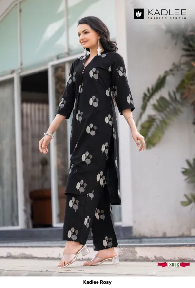 Kadlee Rosy — Rayon Flex Print, Kurti Pant Sets, Kadlee wholesale from Surat — view 2
