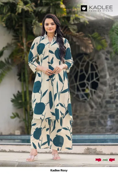 Kadlee Rosy — Rayon Flex Print, Kurti Pant Sets, Kadlee wholesale from Surat — view 3