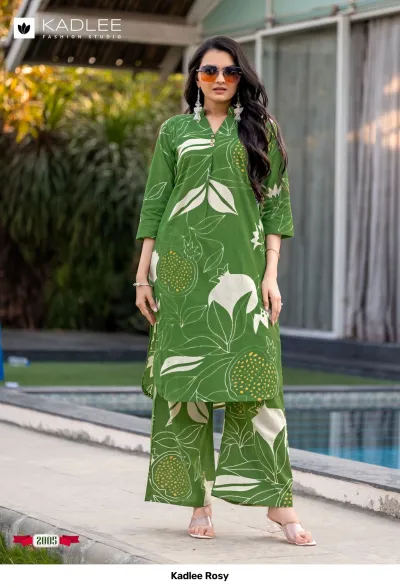 Kadlee Rosy — Rayon Flex Print, Kurti Pant Sets, Kadlee wholesale from Surat — view 6