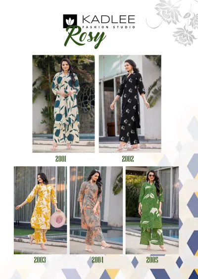 Kadlee Rosy — Rayon Flex Print, Kurti Pant Sets, Kadlee wholesale from Surat — view 7