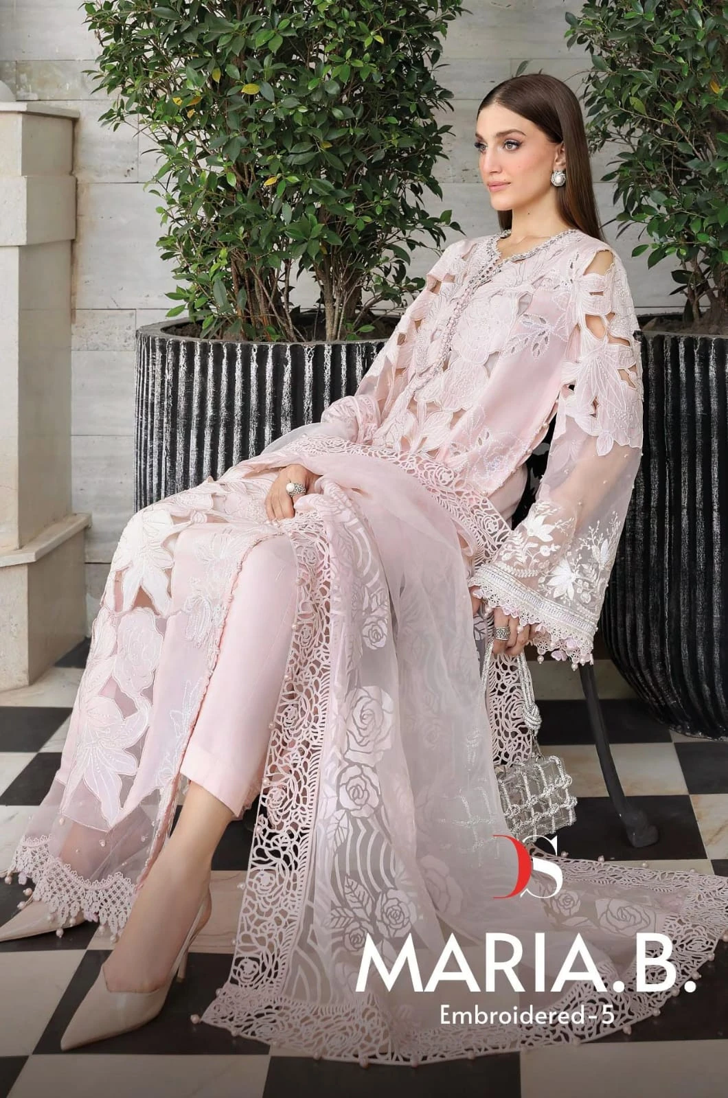 Maria B Premium Embroidered-5 - Chiffon Dupatta
