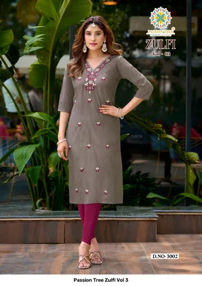Passion Tree Zulfi Vol 3 — Kurtis Catalog, Passion Tree wholesale from Surat — view 3